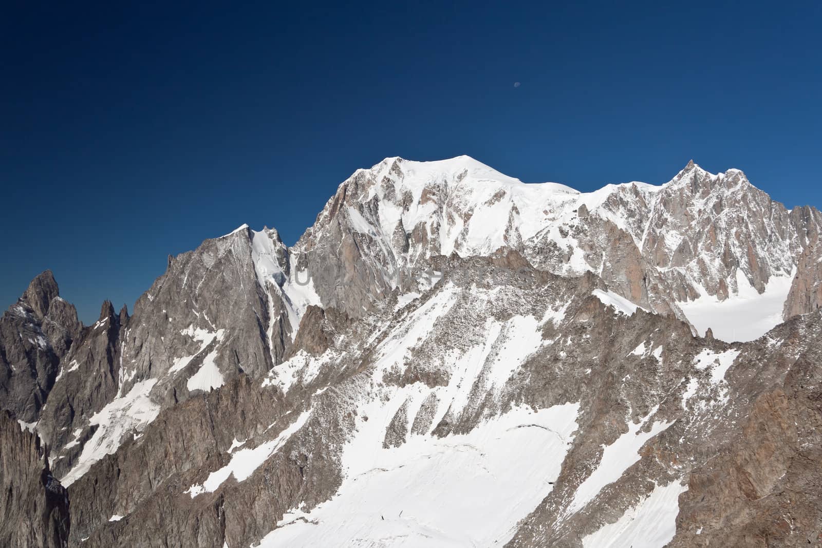 summer view of Mont Blan mountain from Helbronner peak