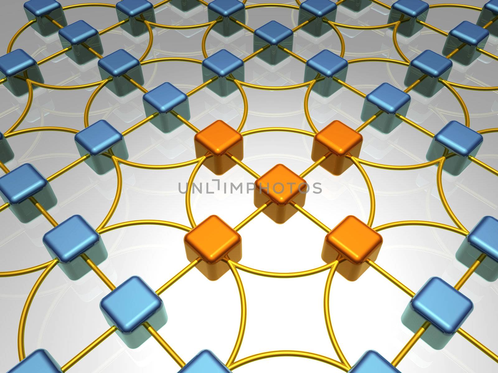 3D Illustration of Network (.raw file has alpha channel for network objects)