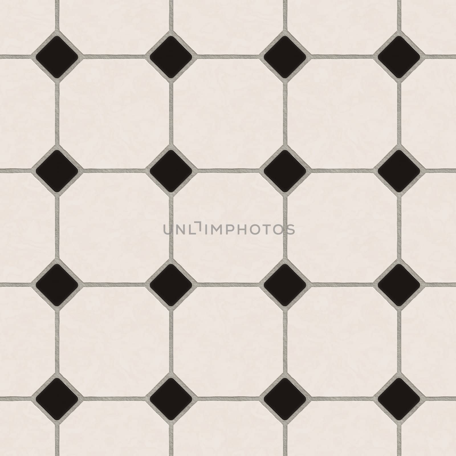 Realistic Rendering of Peach and Black Glazed Classical Tiles