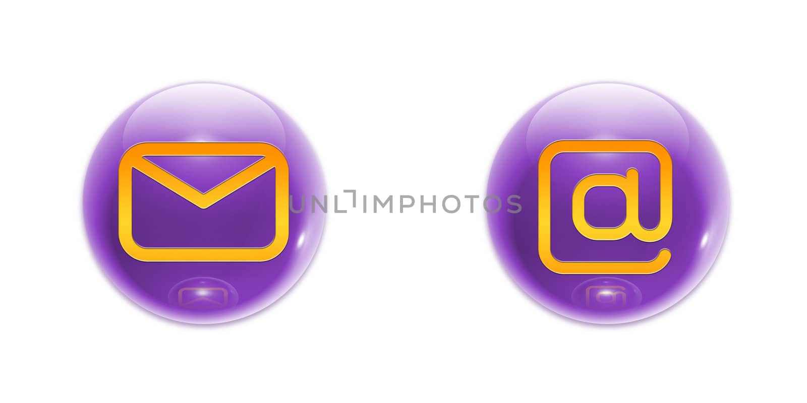3D Spheres With E-Mail and Internet Icons (jpeg file has clipping path)