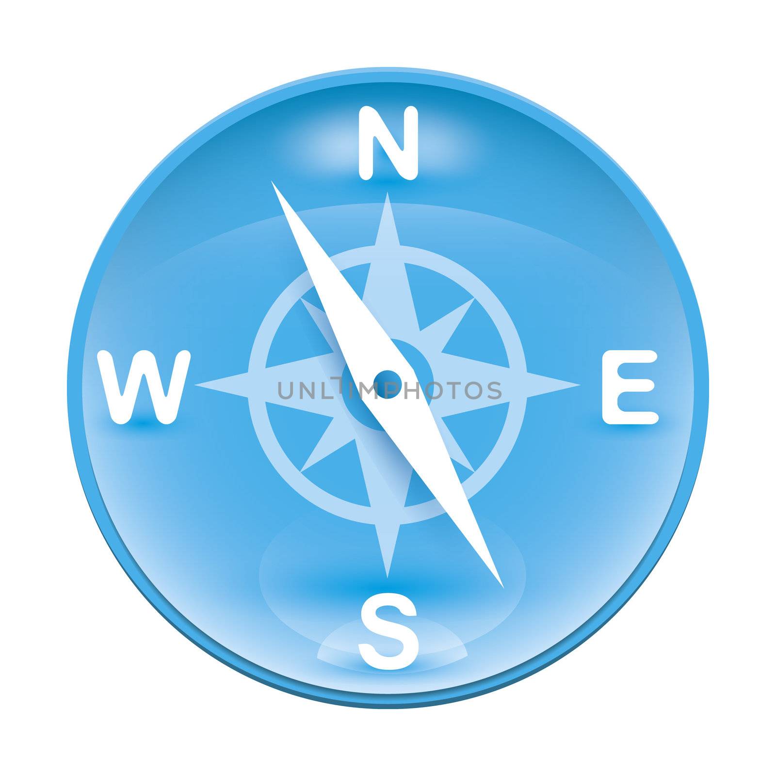 An image of a blue wind rose icon