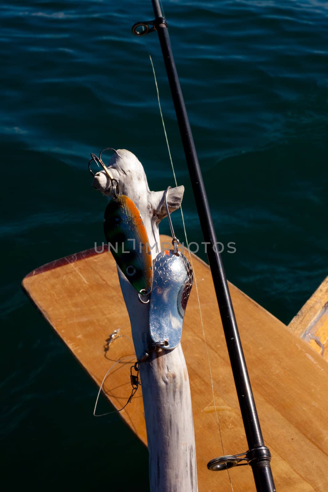 Fishing lures ready to be used in promising fish waters.