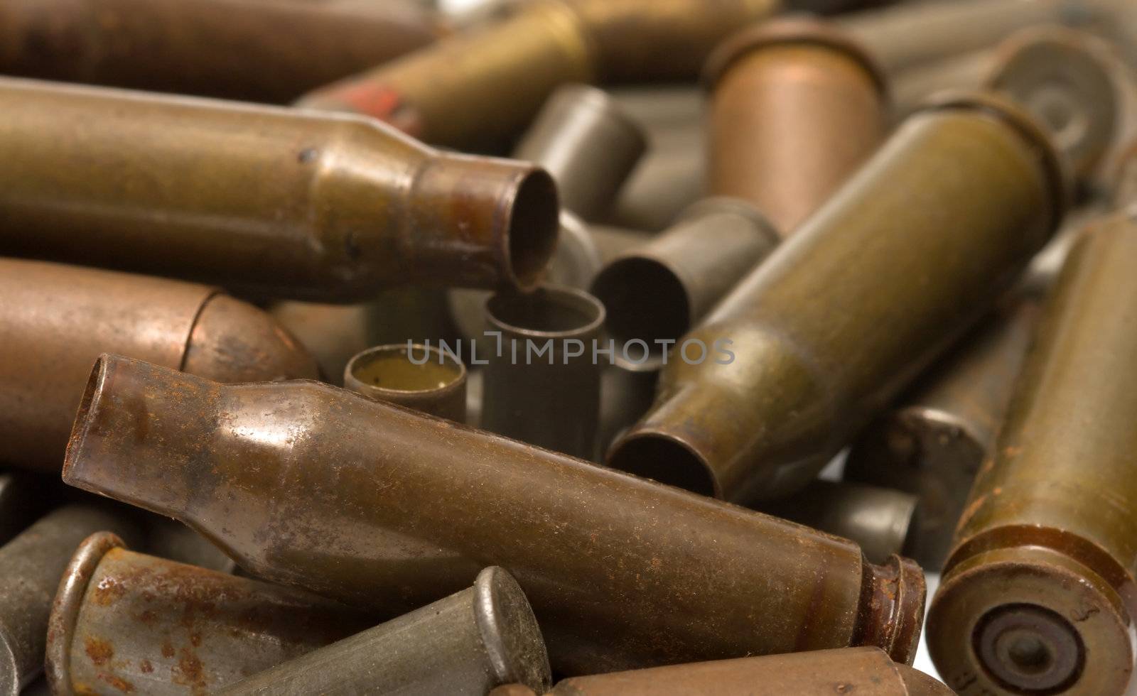 Background closeup of the old rusty weapons.