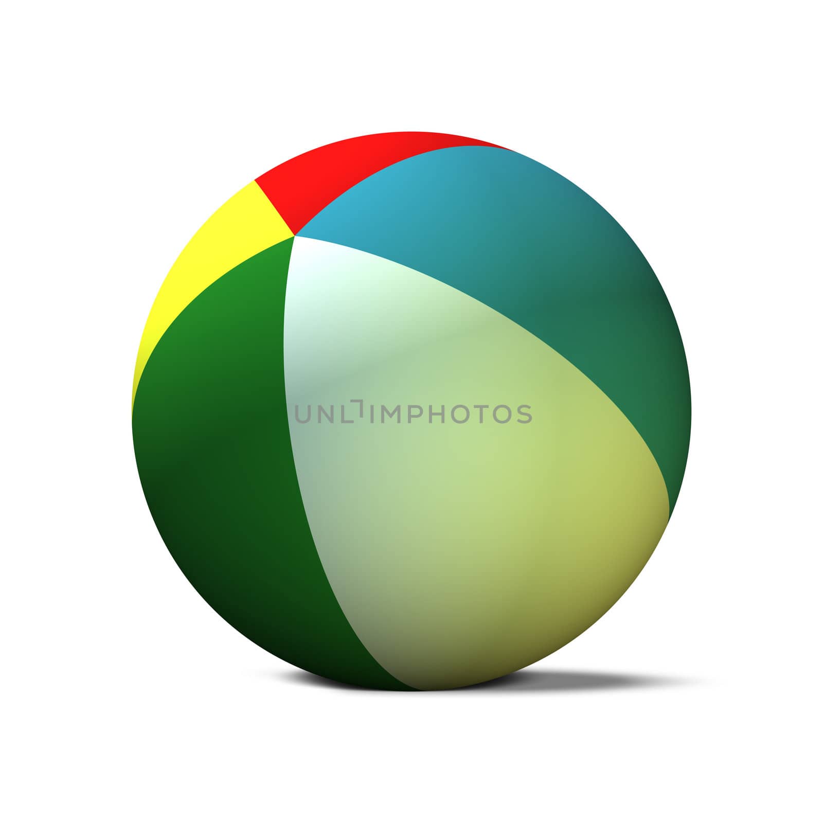 3D Beachball (traditional ball made of colored stripes)
