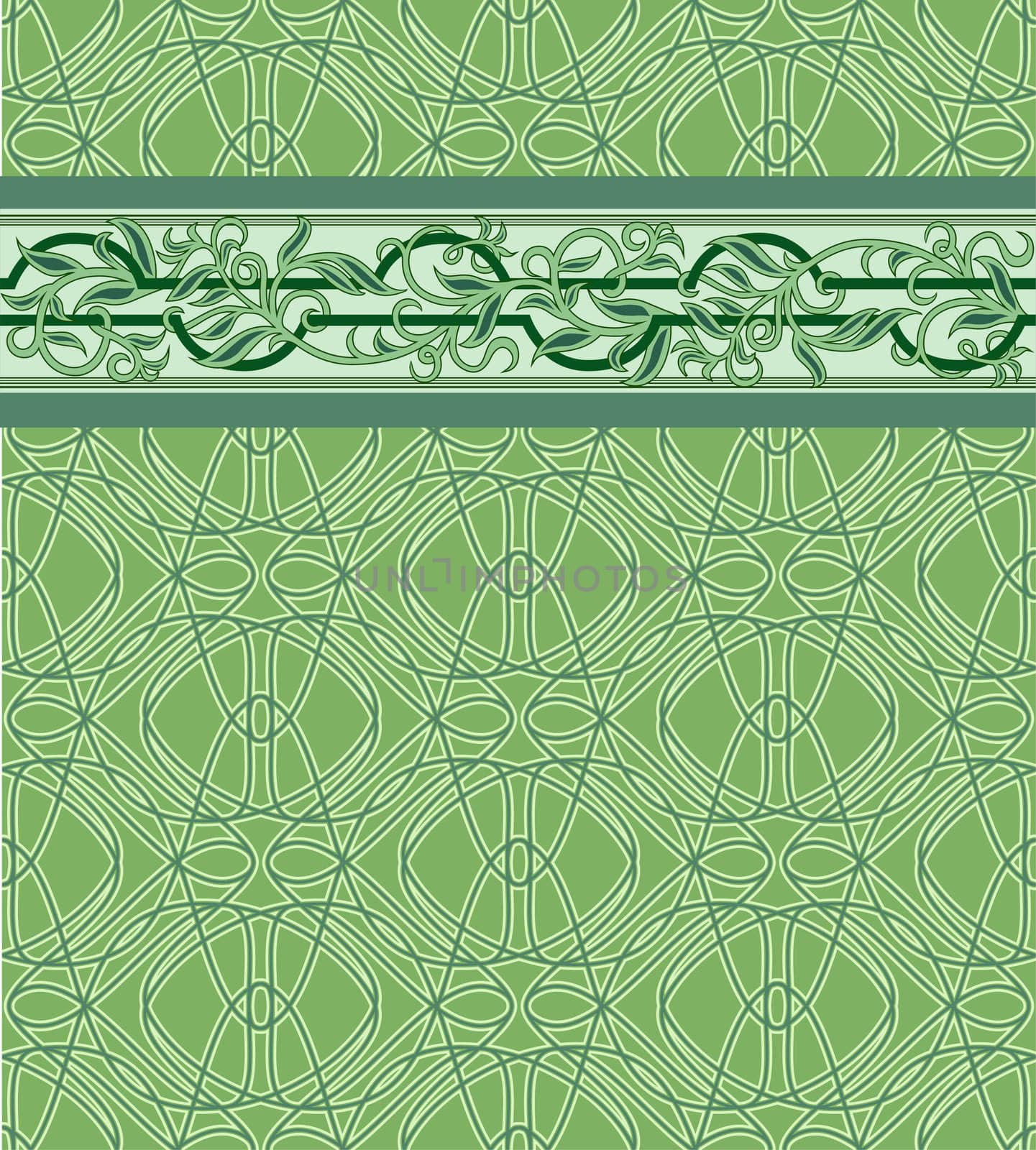 Seamless pattern for a fabric, papers, tiles with a decorative border