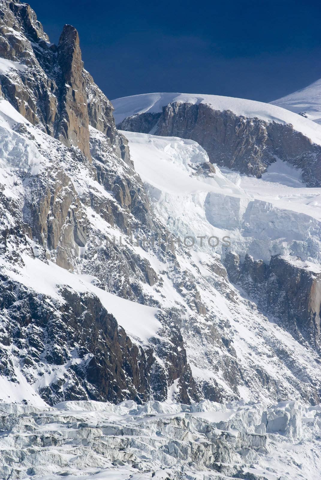 The Mont Blanc mountain range in Chamonix