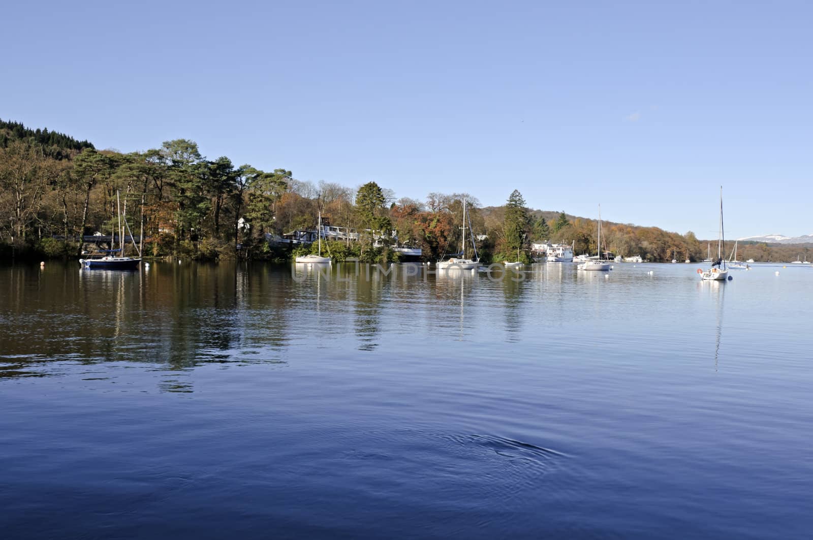 Lake Windermere in Lake District National Park Cumbria England