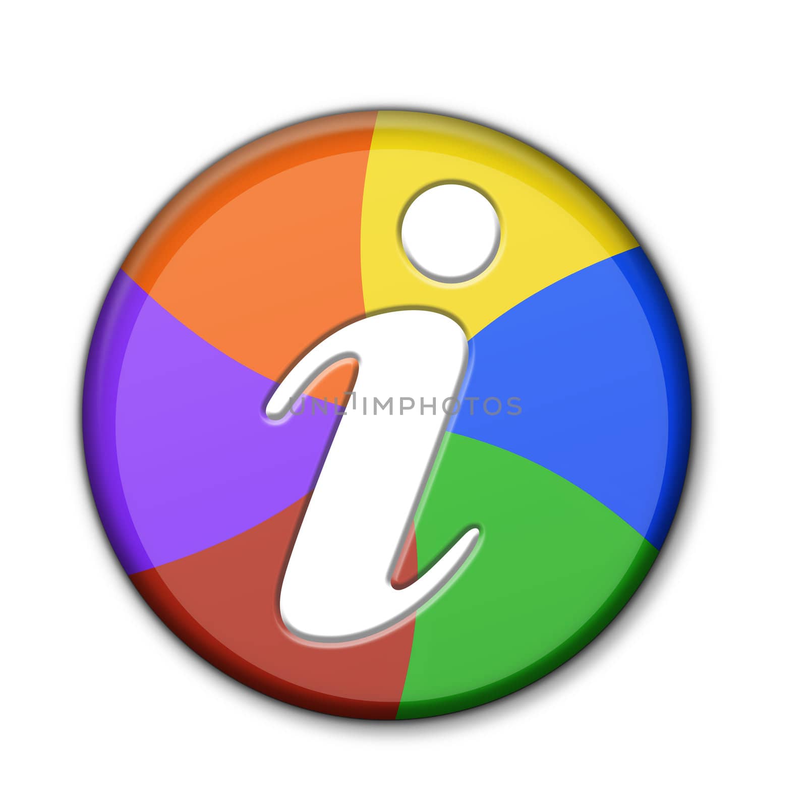 Internet/Online Applications Colorful Information 3D Button