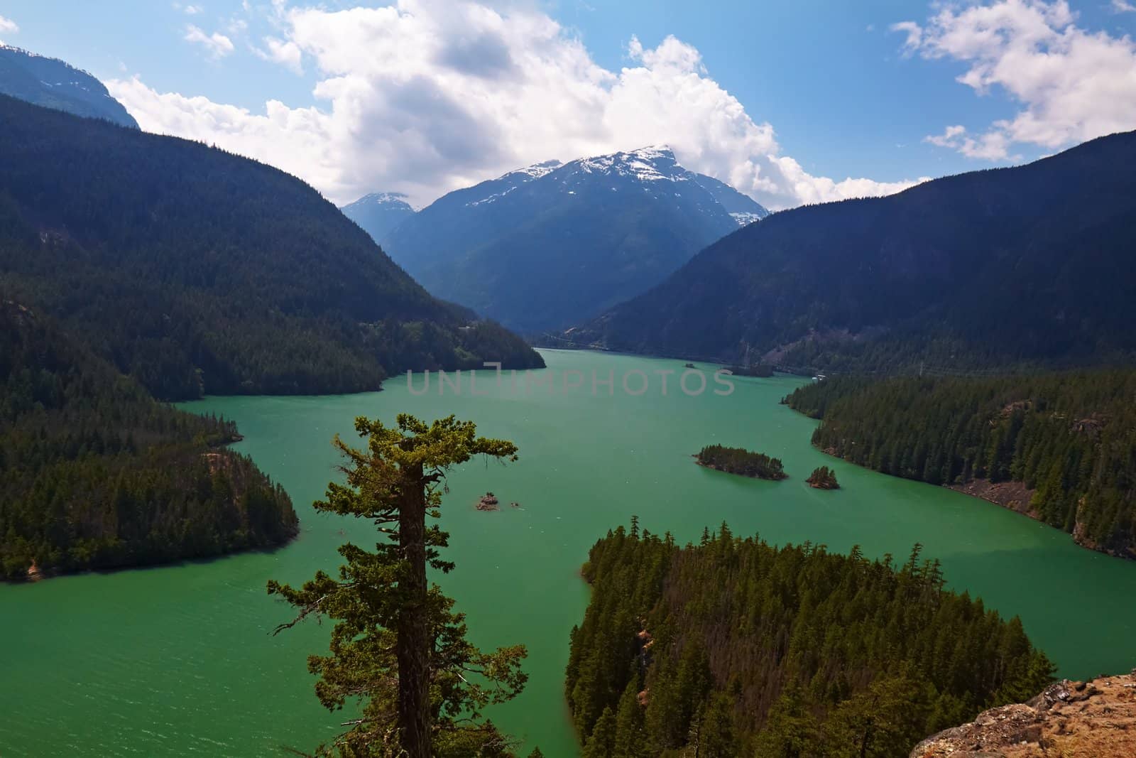 Green Waters of Lake Diablo, North Cascades, Washington, United States