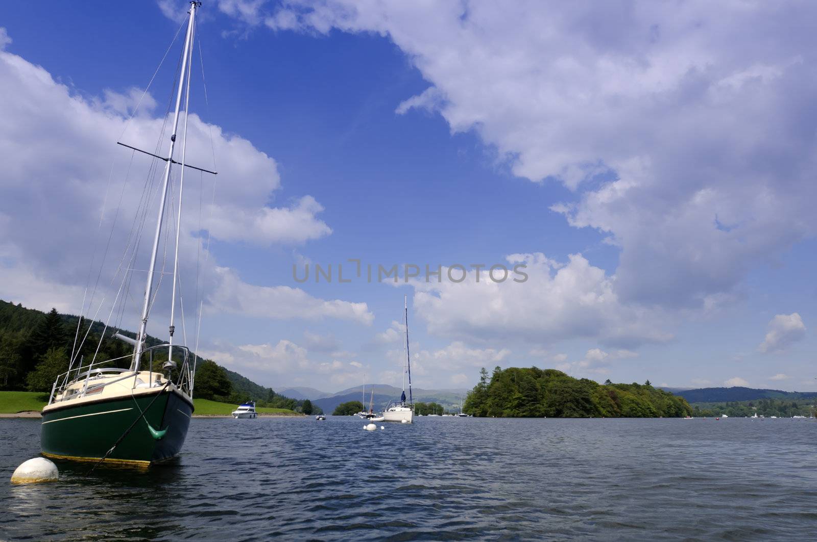 Lake Windermere in Lake District National Park Cumbria England