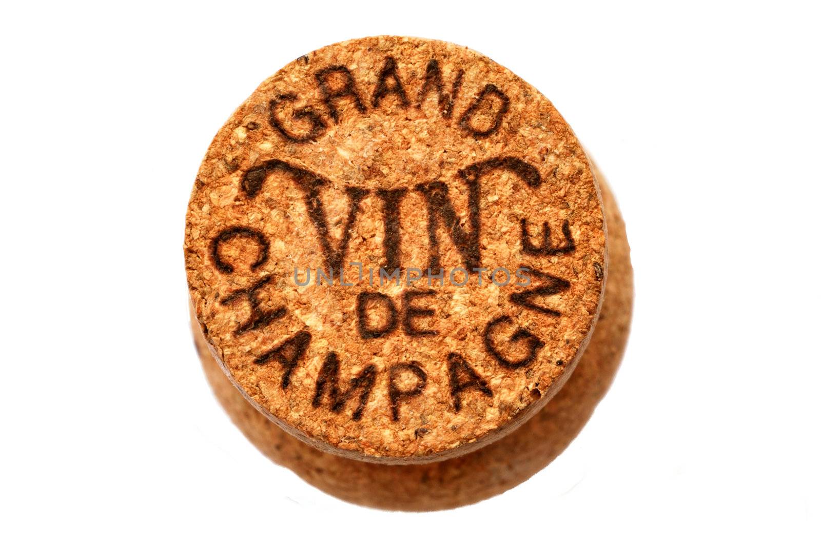 Champagne cork end on