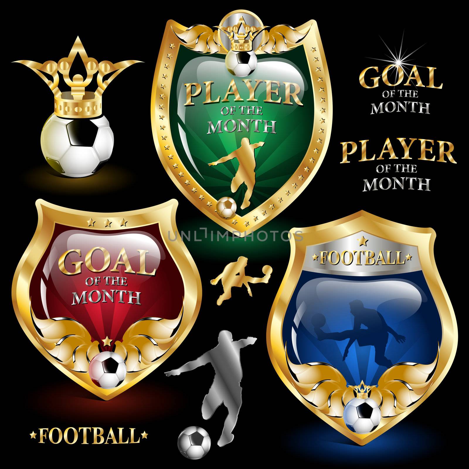 vector football emblem on a black background 