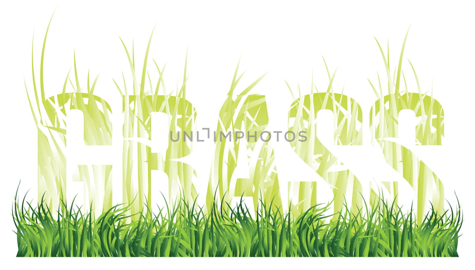 Grass and the words "grass" consisting of grass