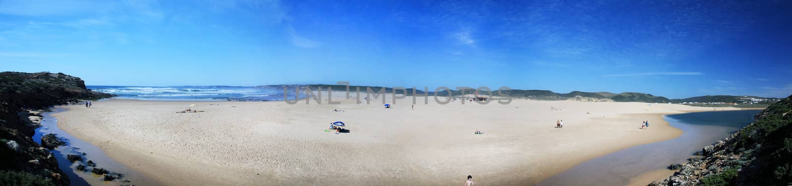 Panoramic view of the bay of Carrapateira beach near Sagres, Portugal.