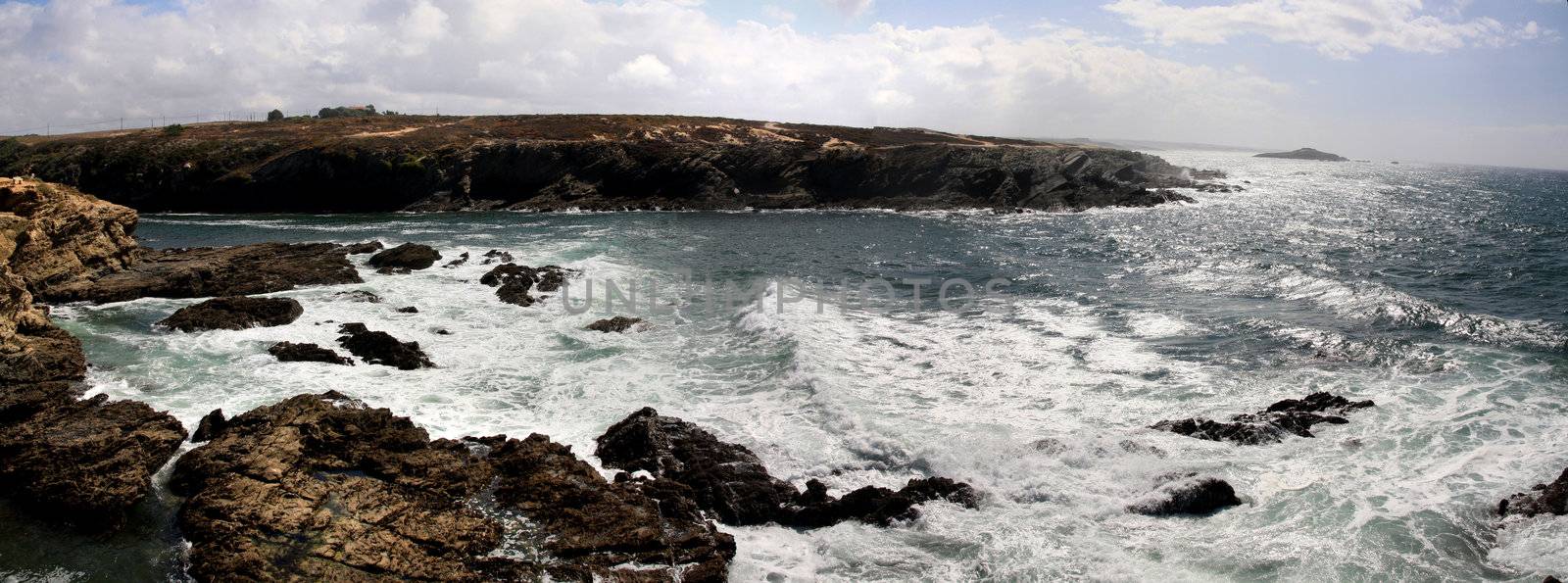 View of the beautiful coastline of Porto Covo in the Alentejo, Portugal.