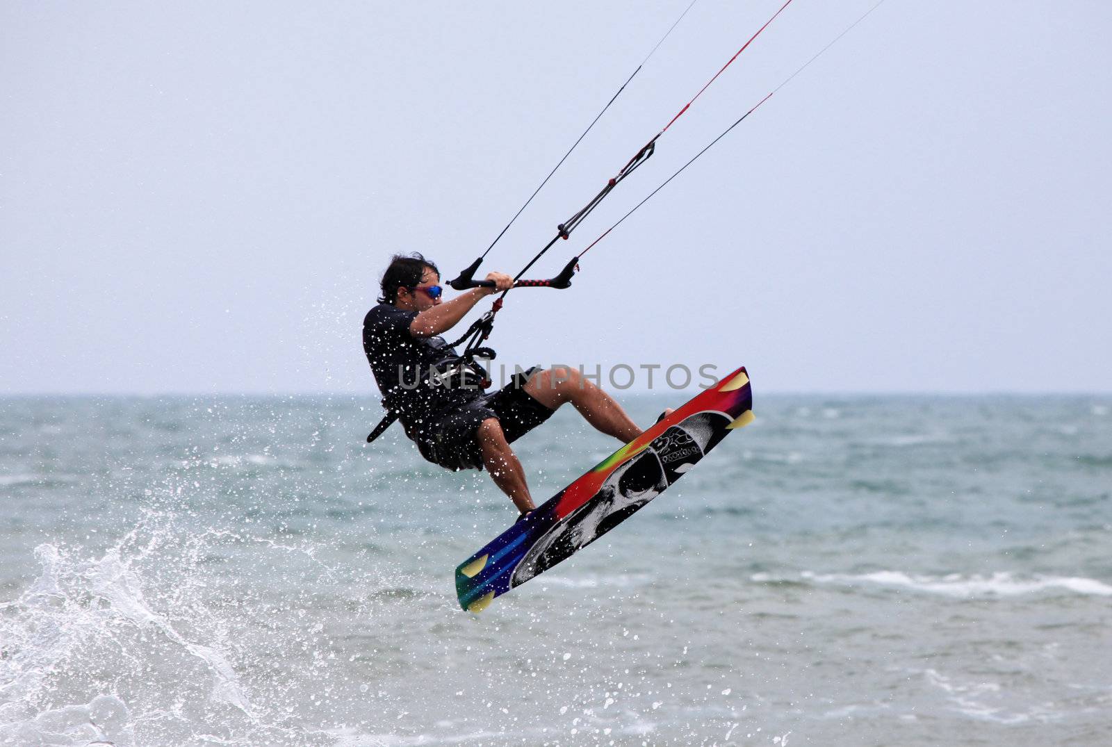 Kitesurfer in action by friday