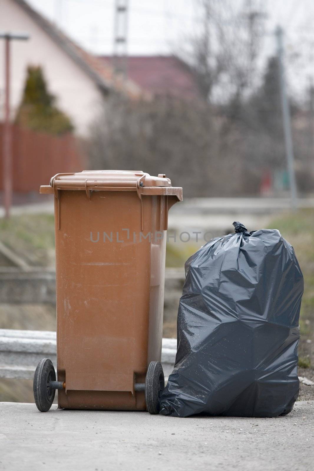 Household  waste waiting to be taken away