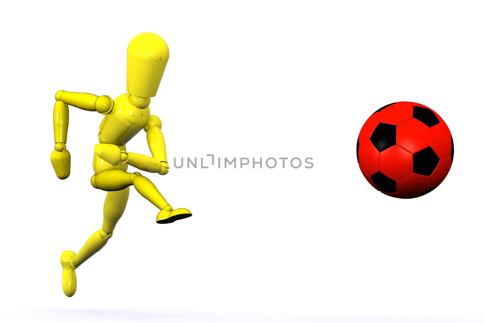 A Colourful 3d Rendered Football Man Illustration