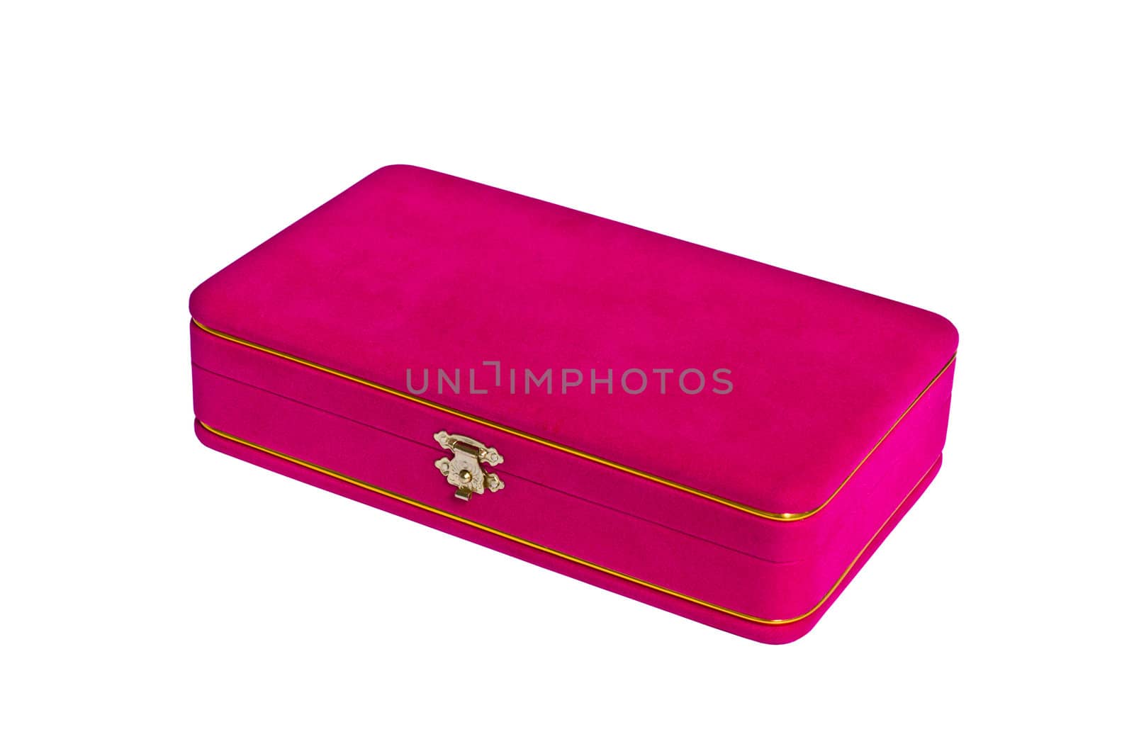 pink velvet box isolated on white background