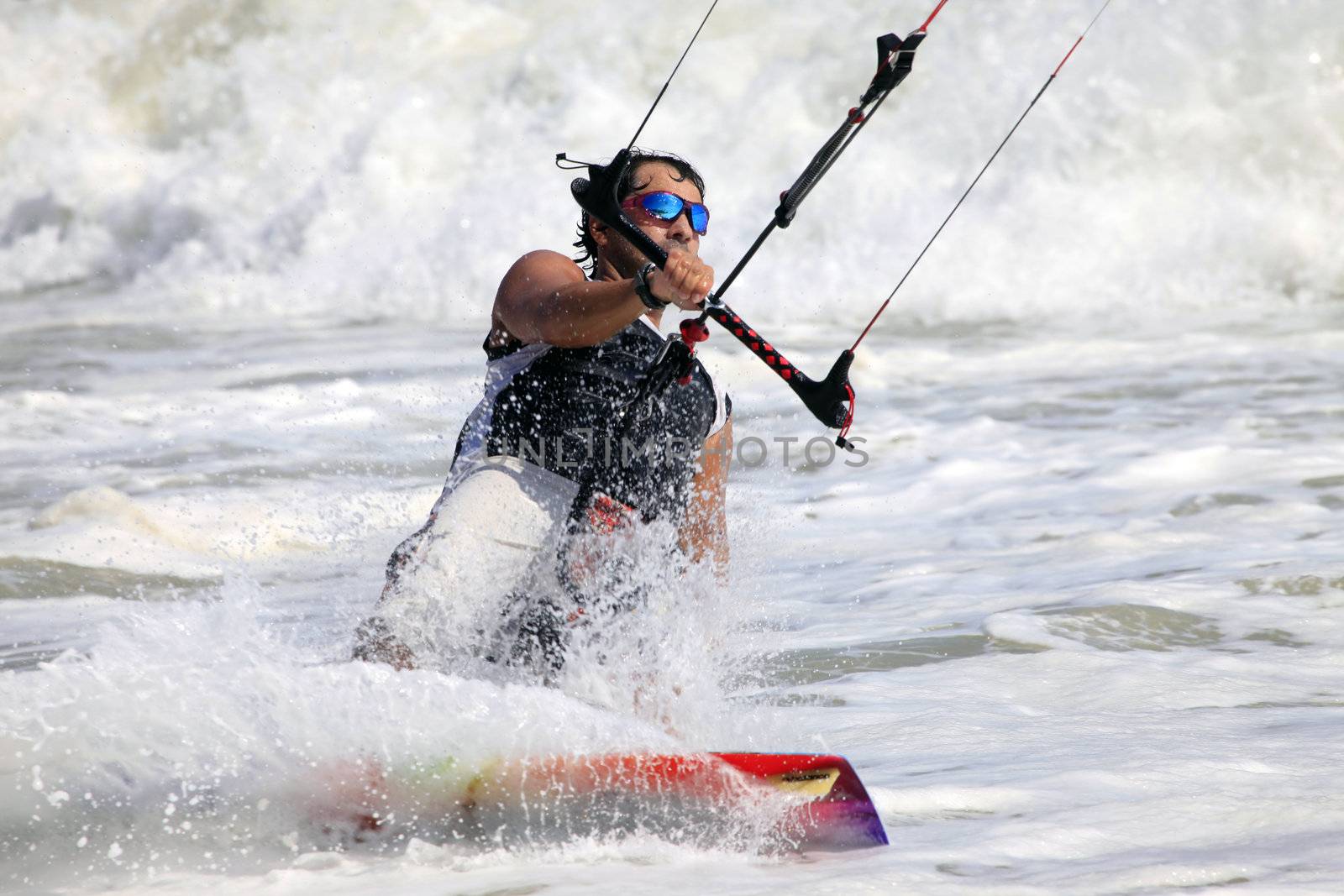 Kitesurfer in action by friday