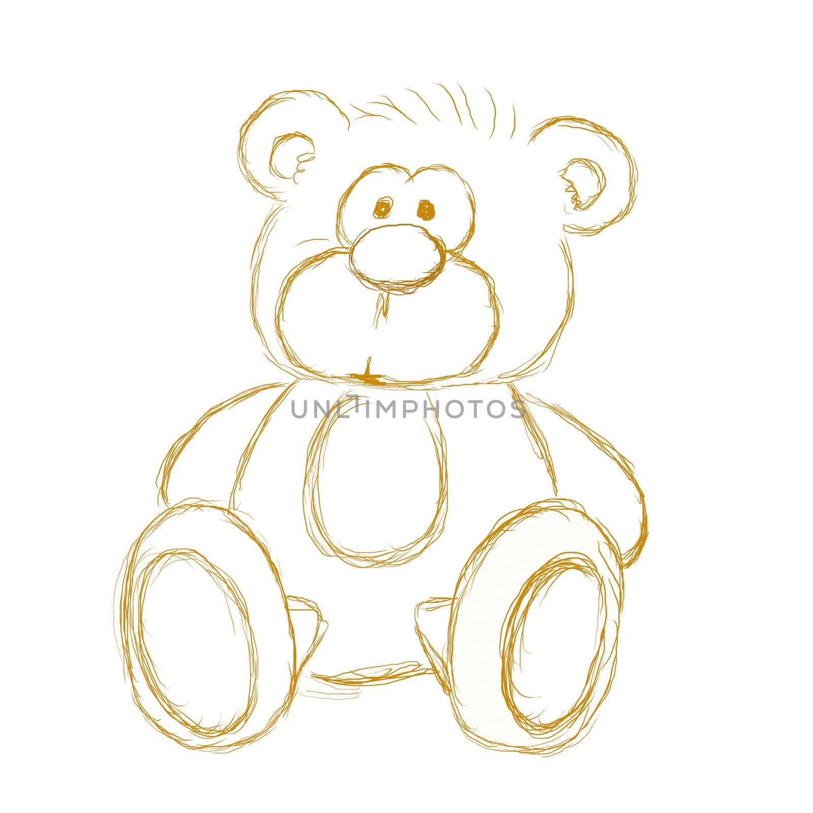 sketch of teddy bear - illustration