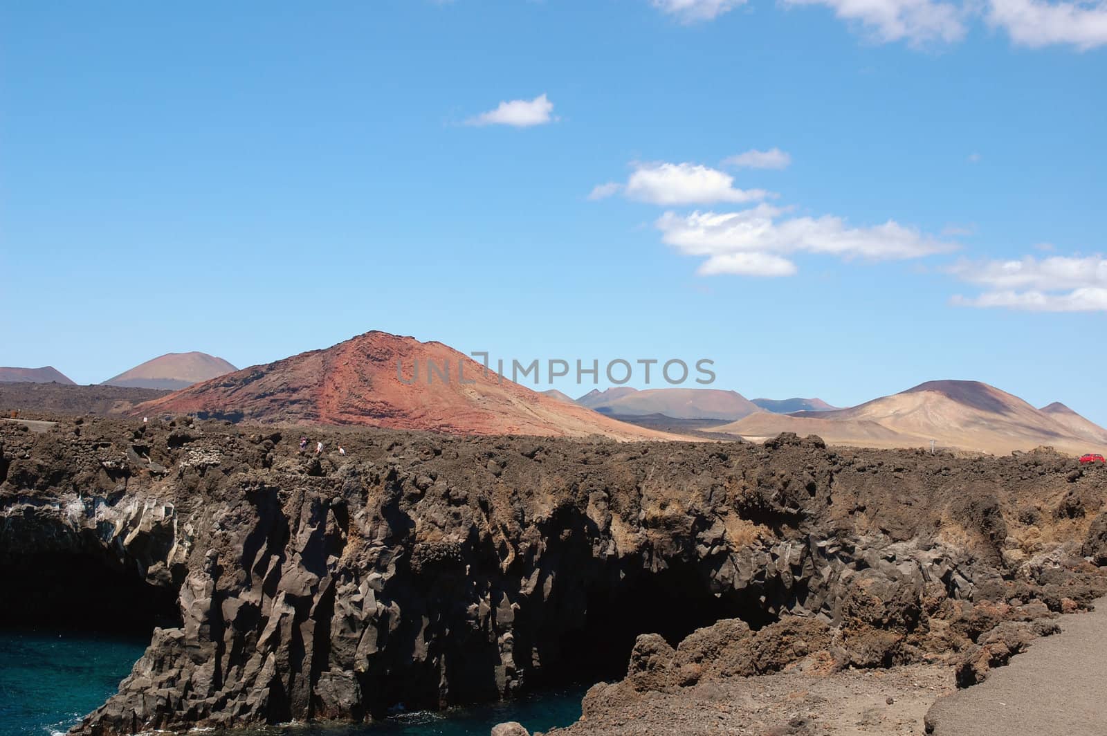 Volcano in Lanzarote at the canary islands in Spain, Europe