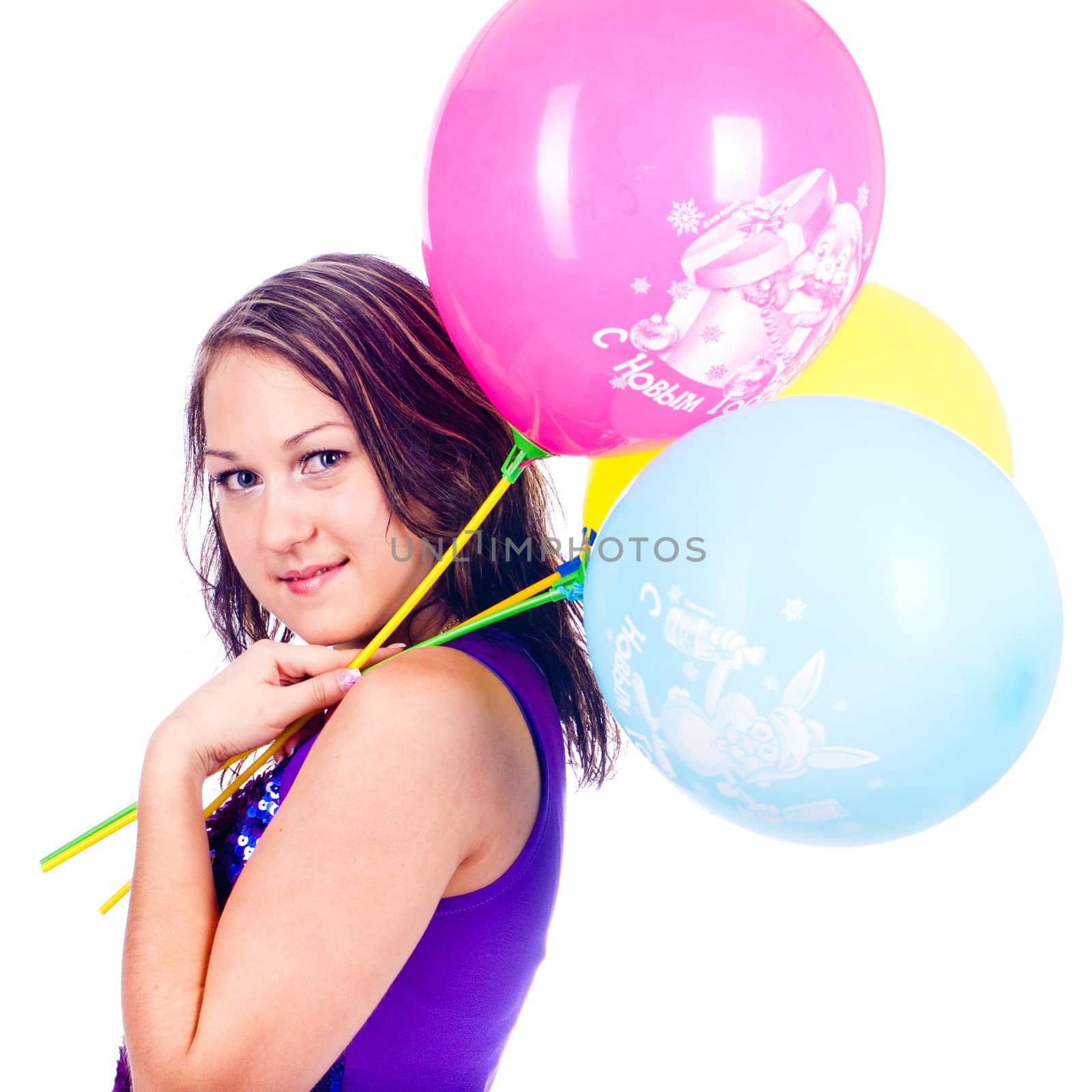 Woman with ballons by malishpsih