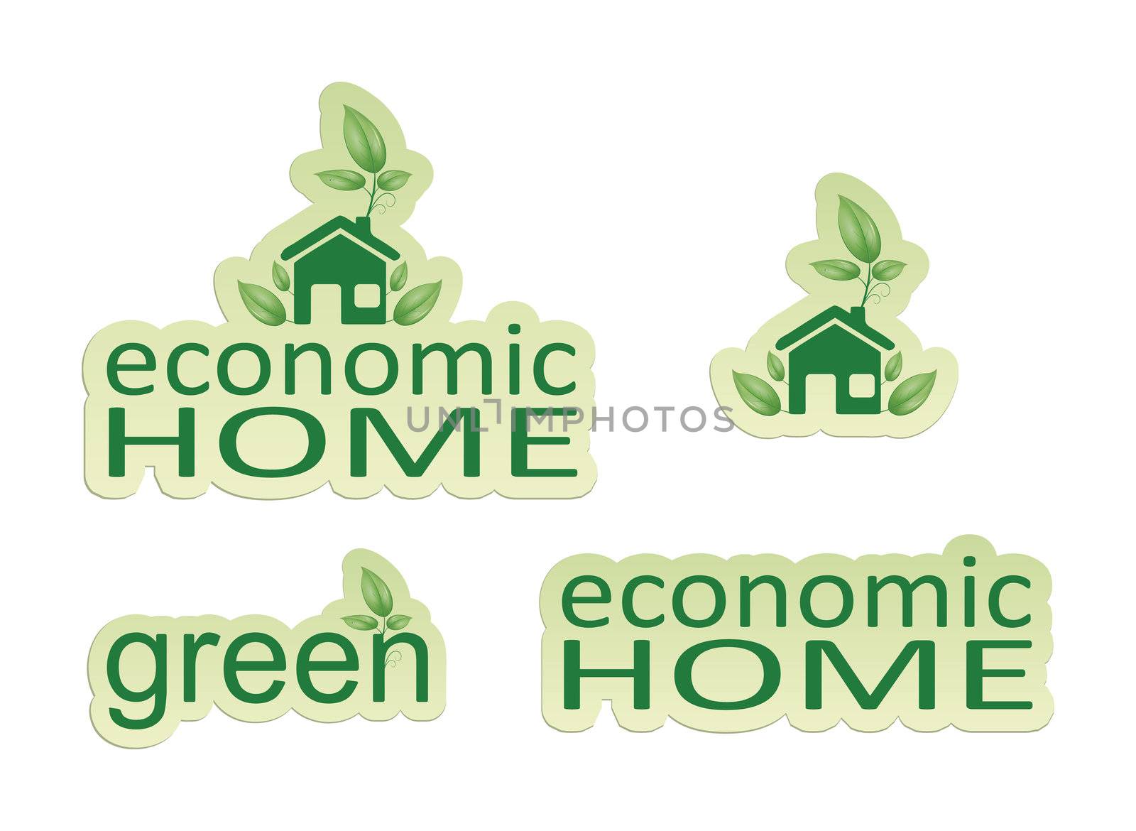 An image of a green economic home sign