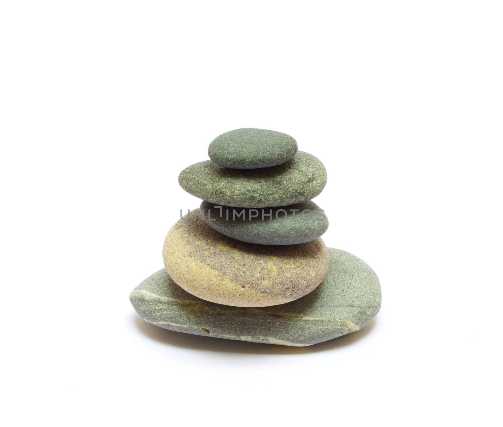 Stack of stones isolated on white background