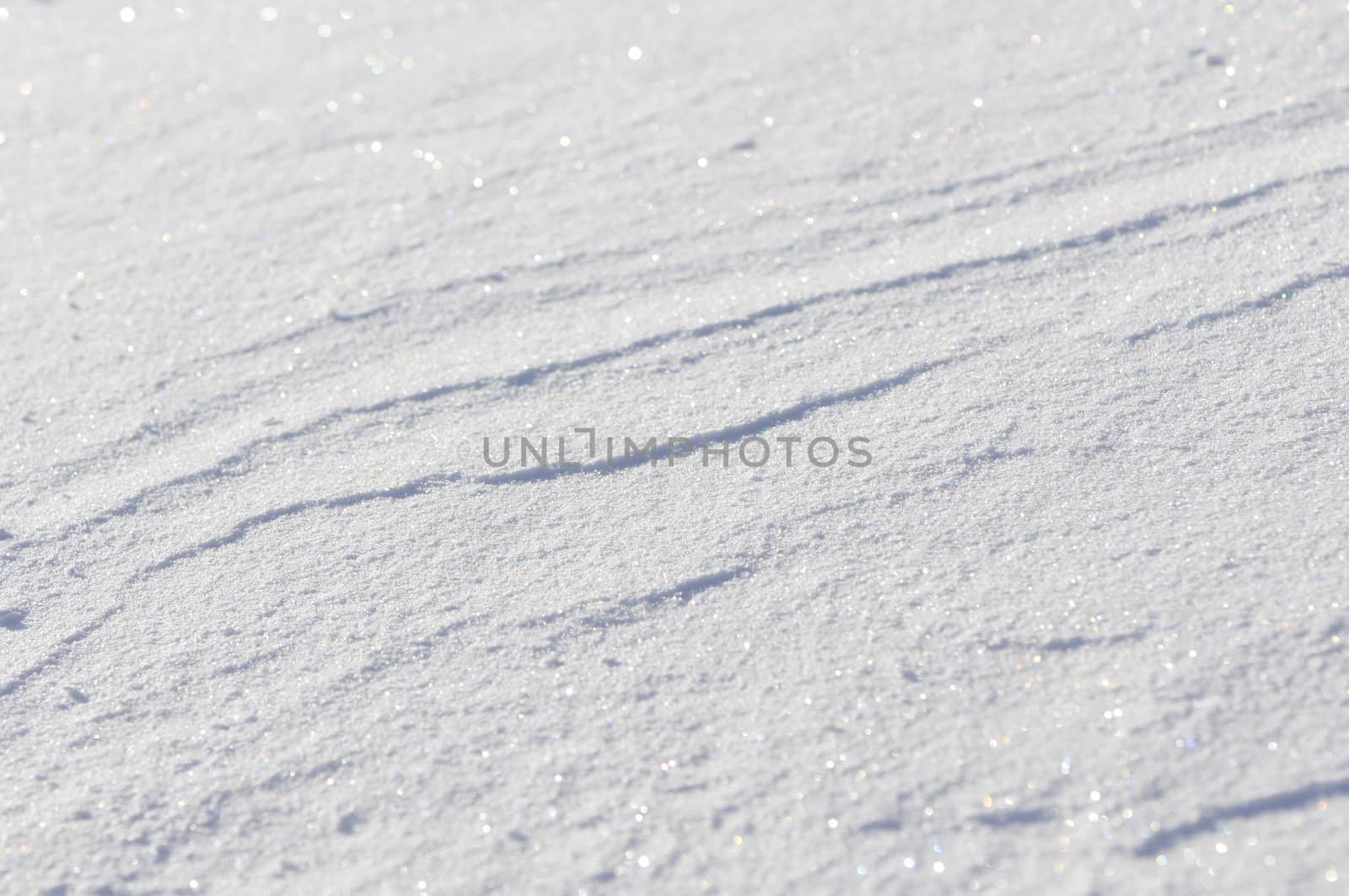 Wind traces in the snow of a field