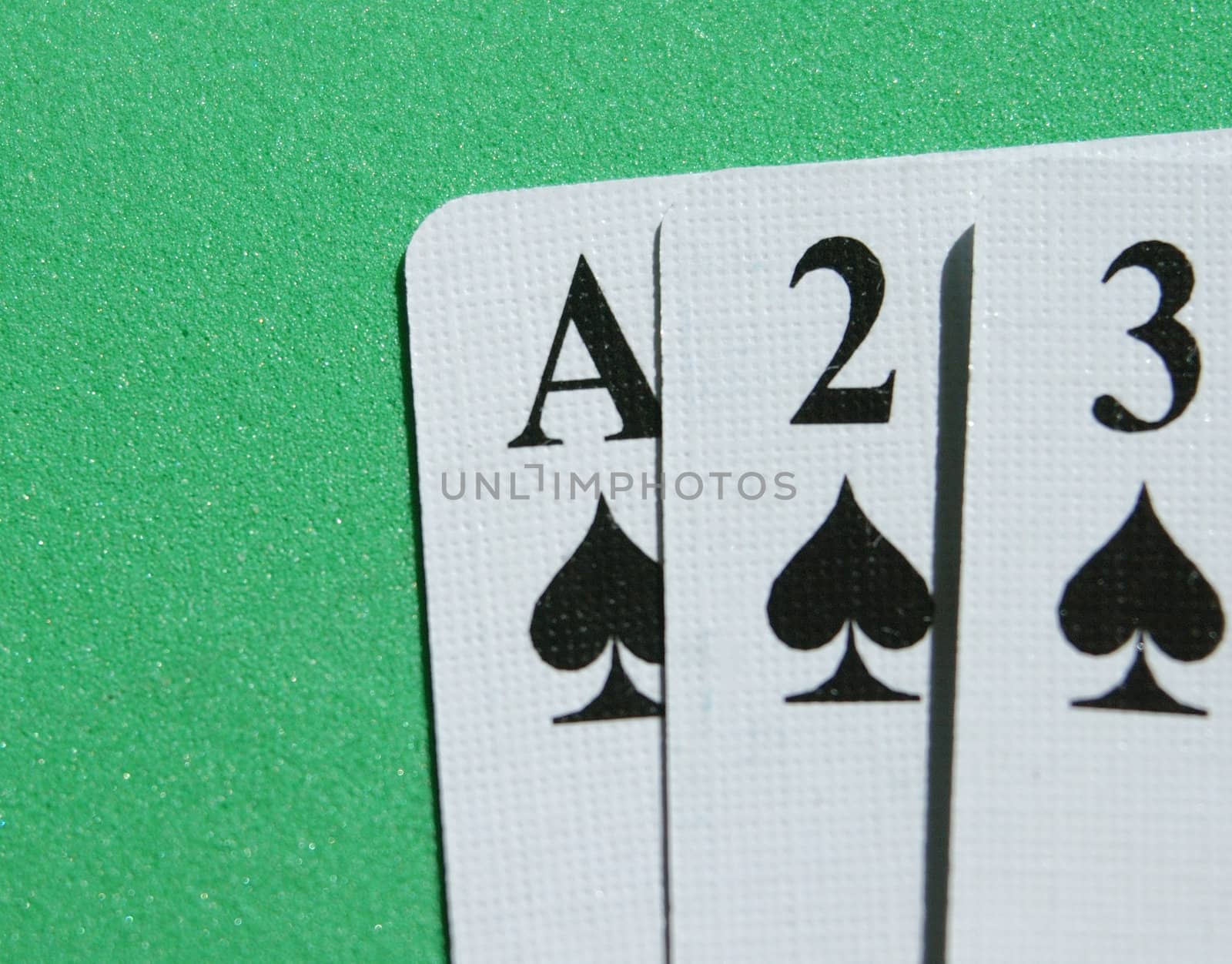 A closeup view of a very good poker hand