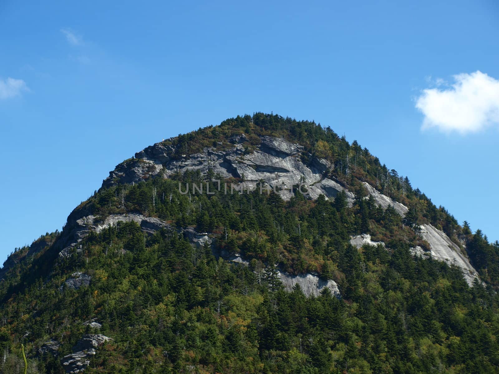 A rounded peak seen along the trail in North Carolina