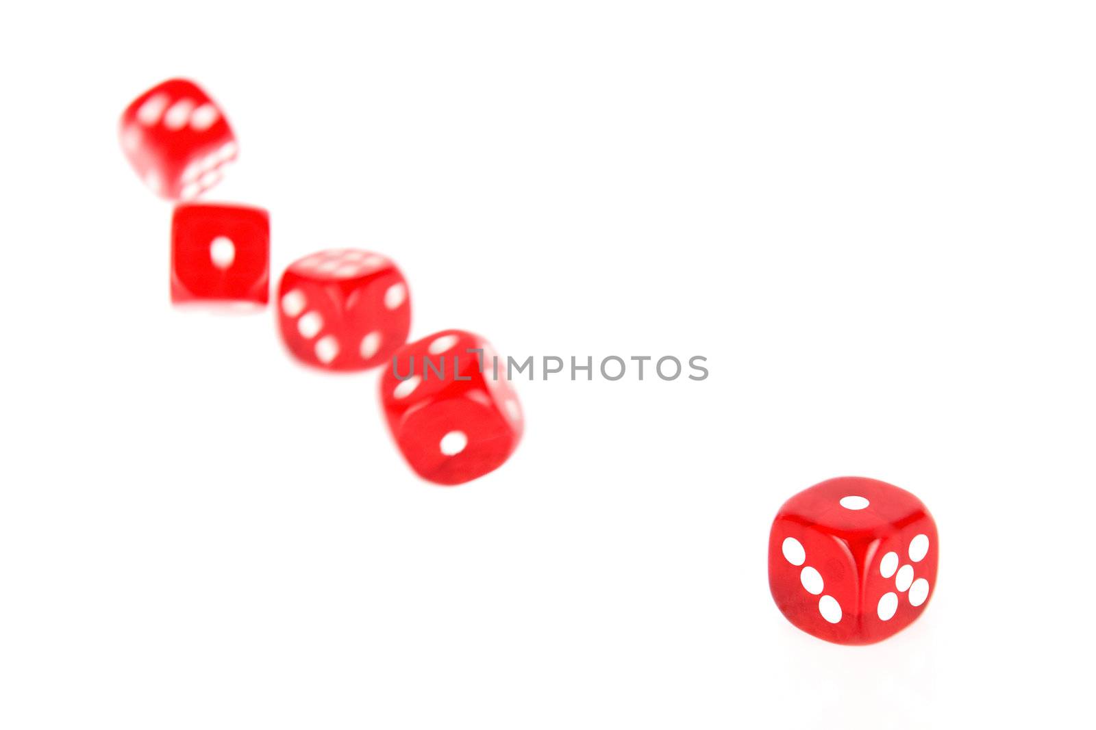 five red dices