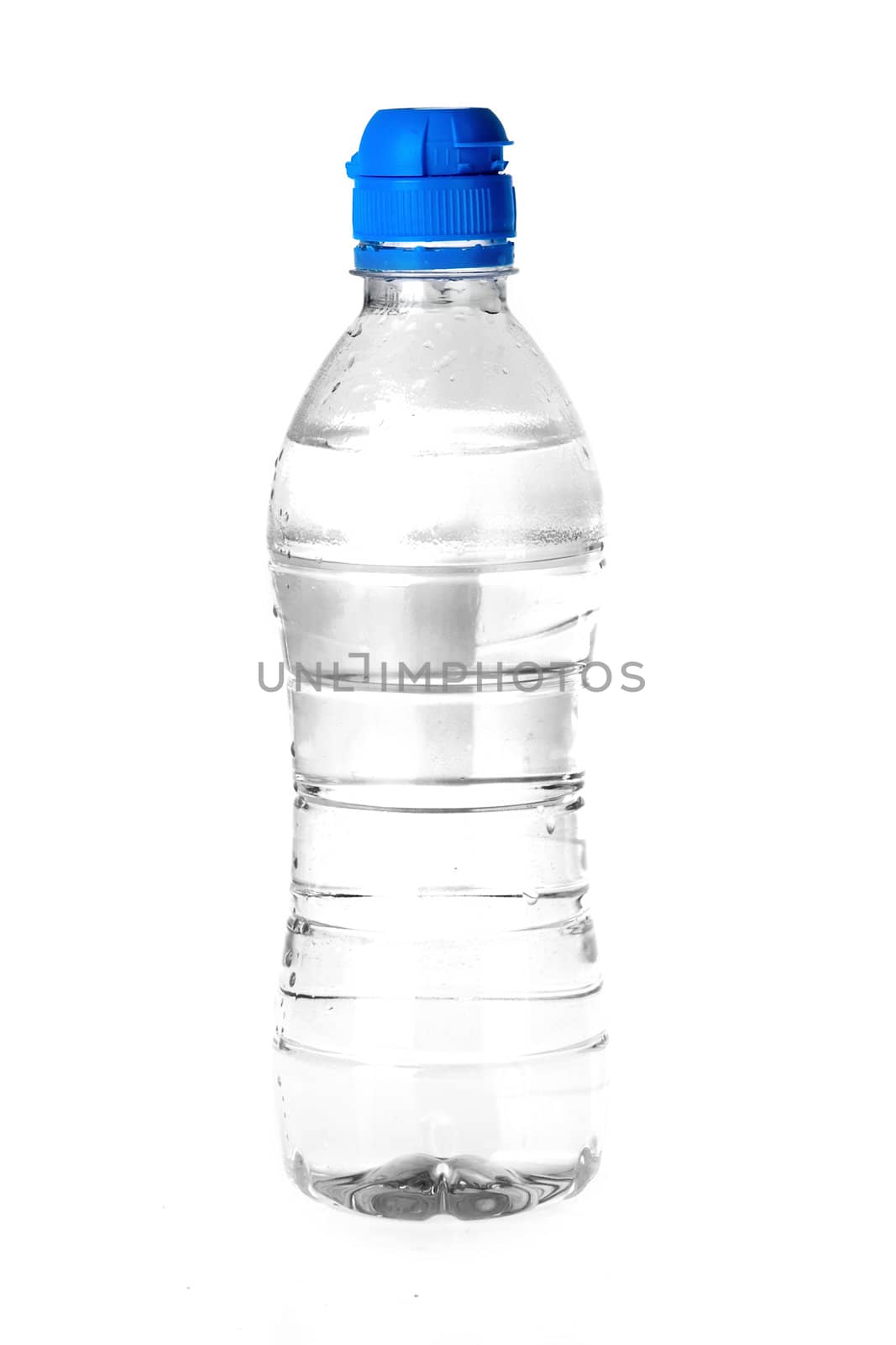 a bottle of water on a white background