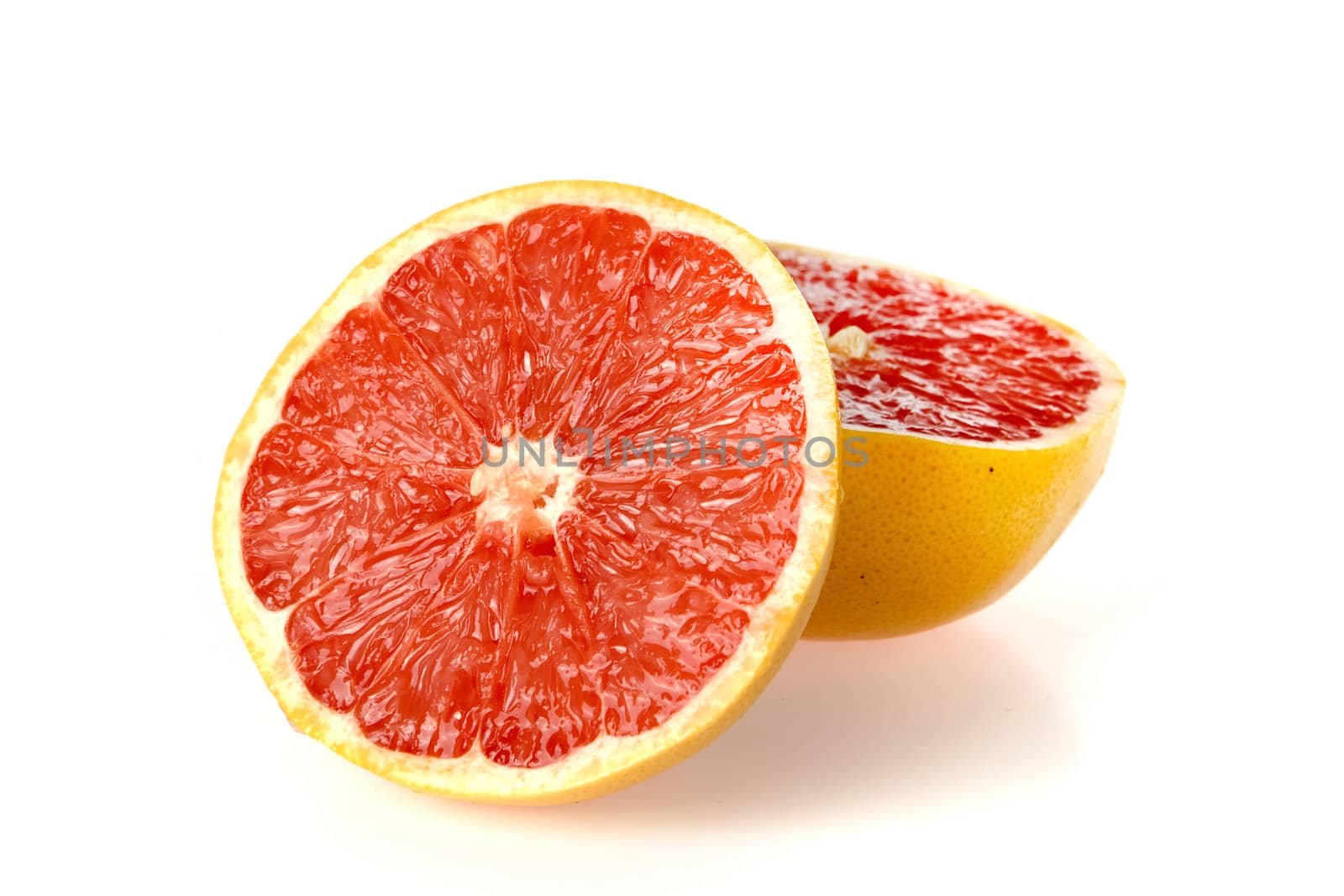 a grapefruit on a white background