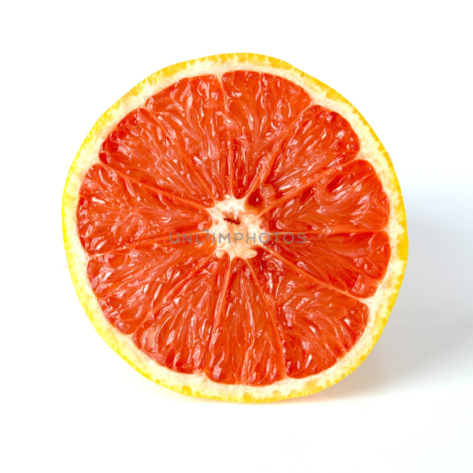 a grapefruit on a white background