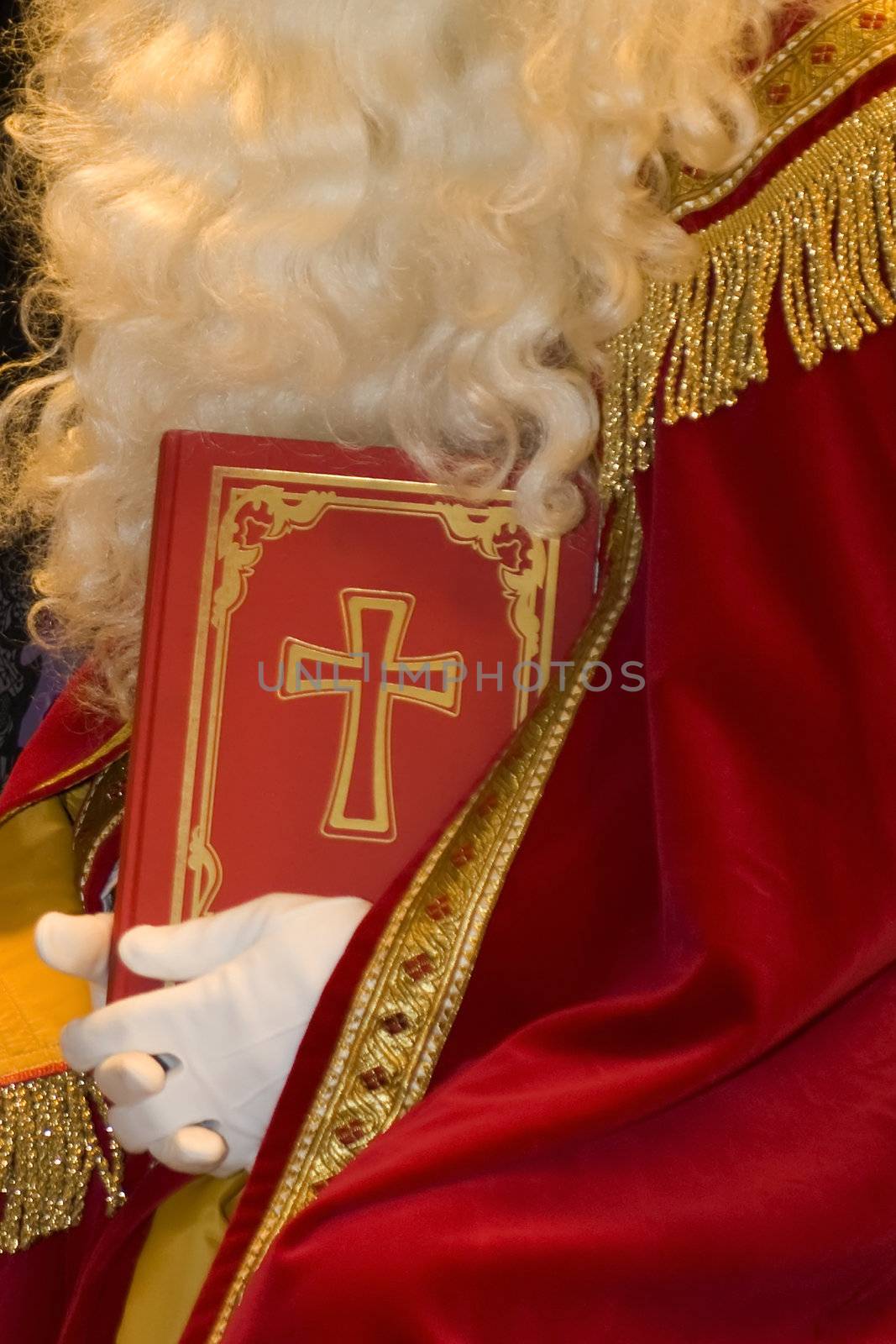 a closeup of the big book of "Sinterklaas", a dutch tradition on the 5th of December