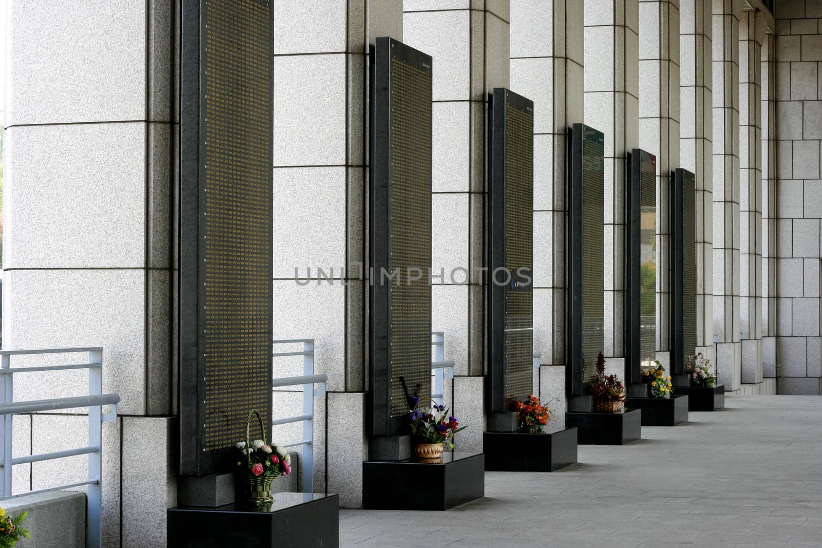 names etched in war memorial museum in Seoul korea