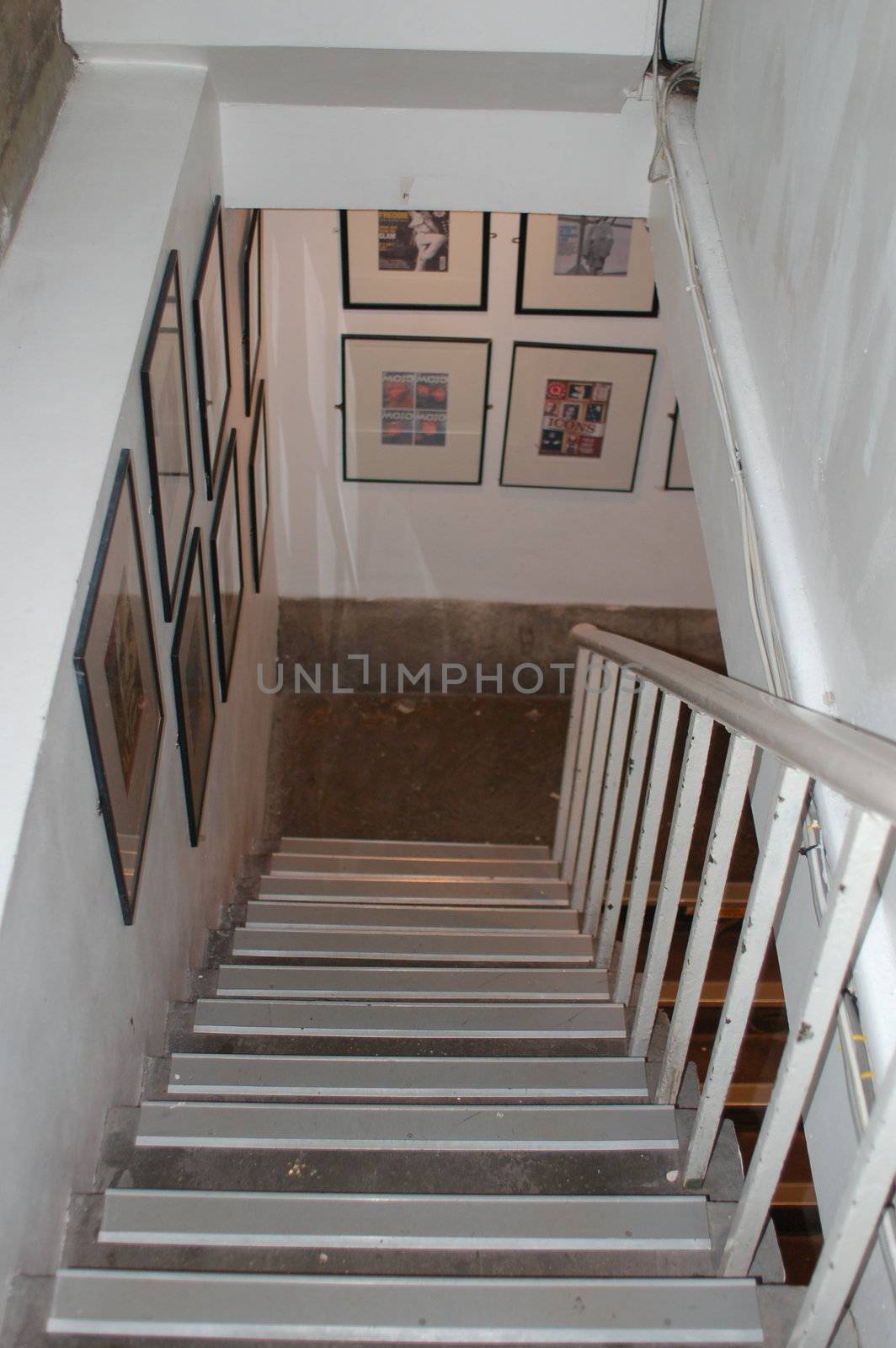 White stairwell at the Proud Galleries, Camden Lock