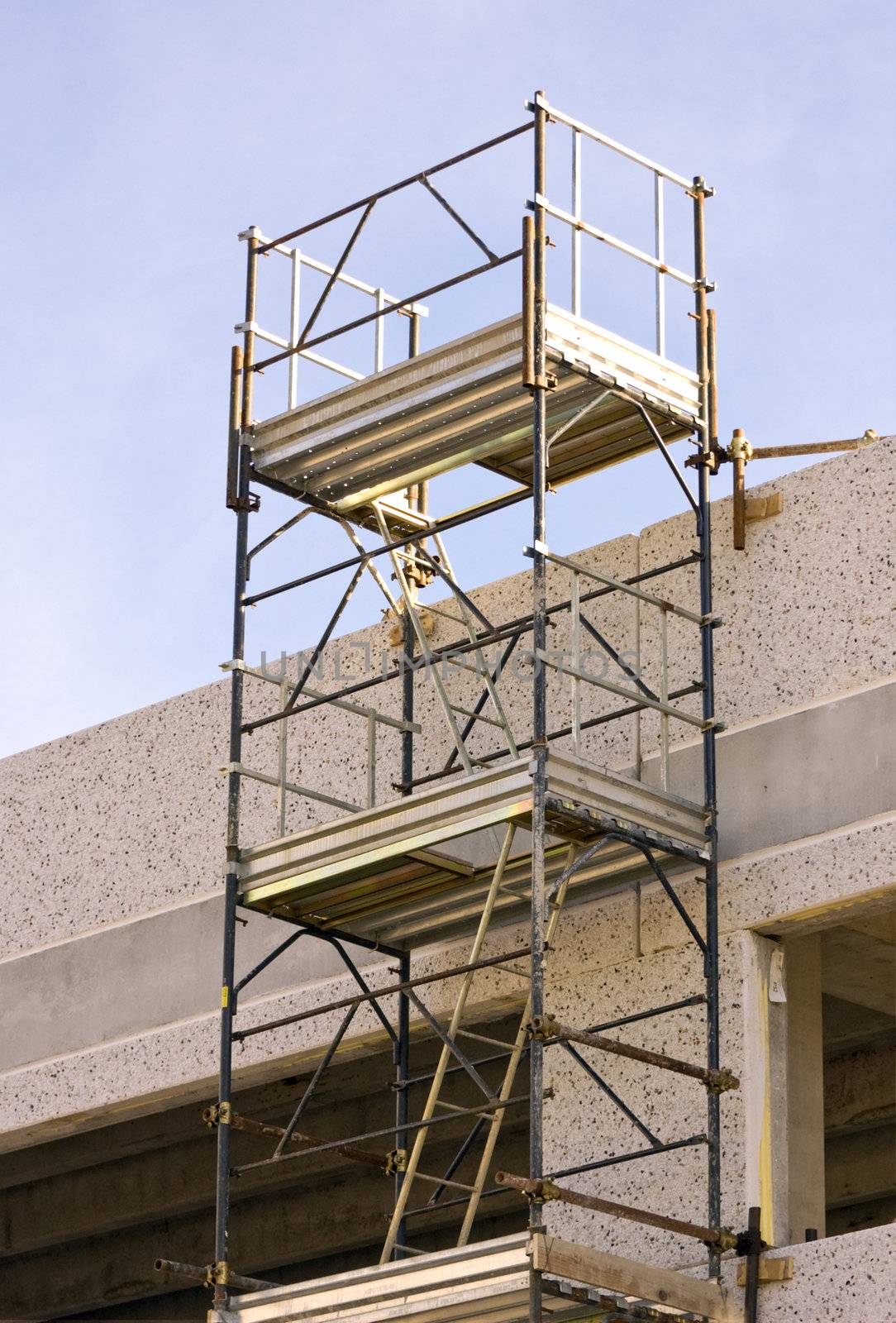 Scaffolding in a building site