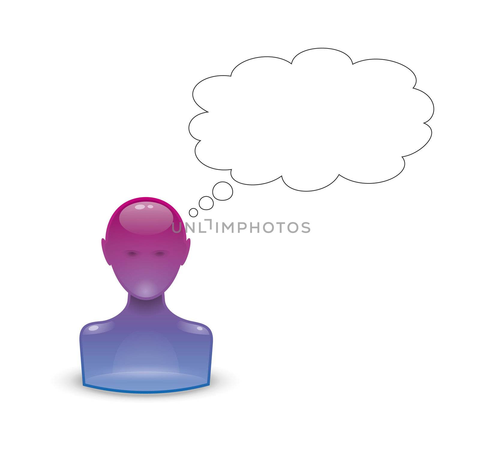 An image of glossy thinking man symbol