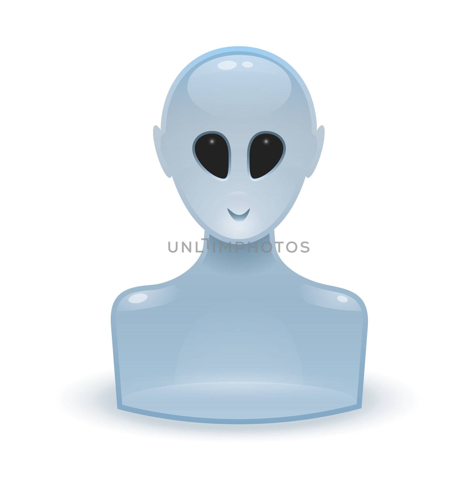 An image of an glossy web icon alien