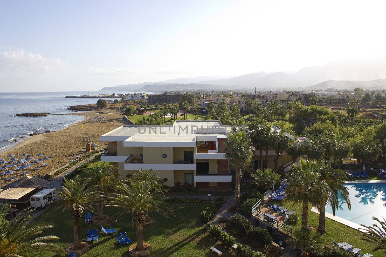 hotel and beach in Crete, Greece