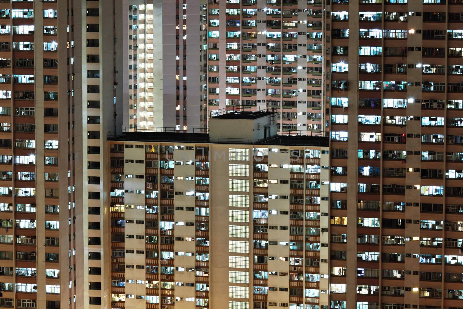 apartment building at night