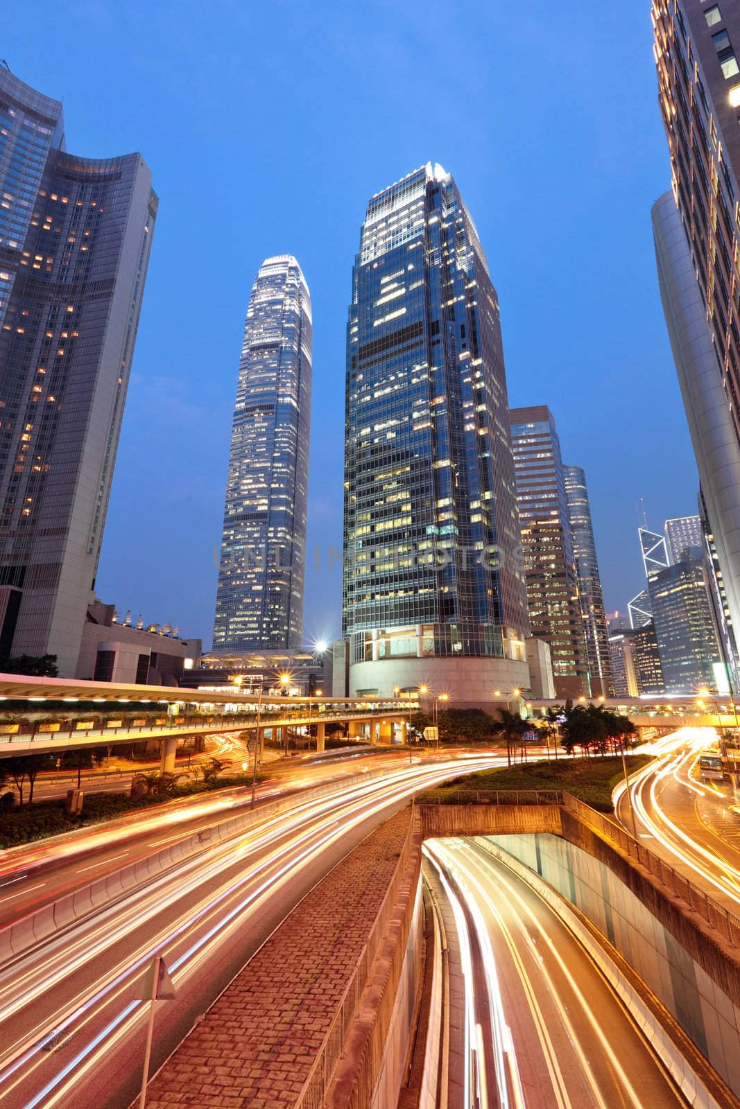 traffic in city at night