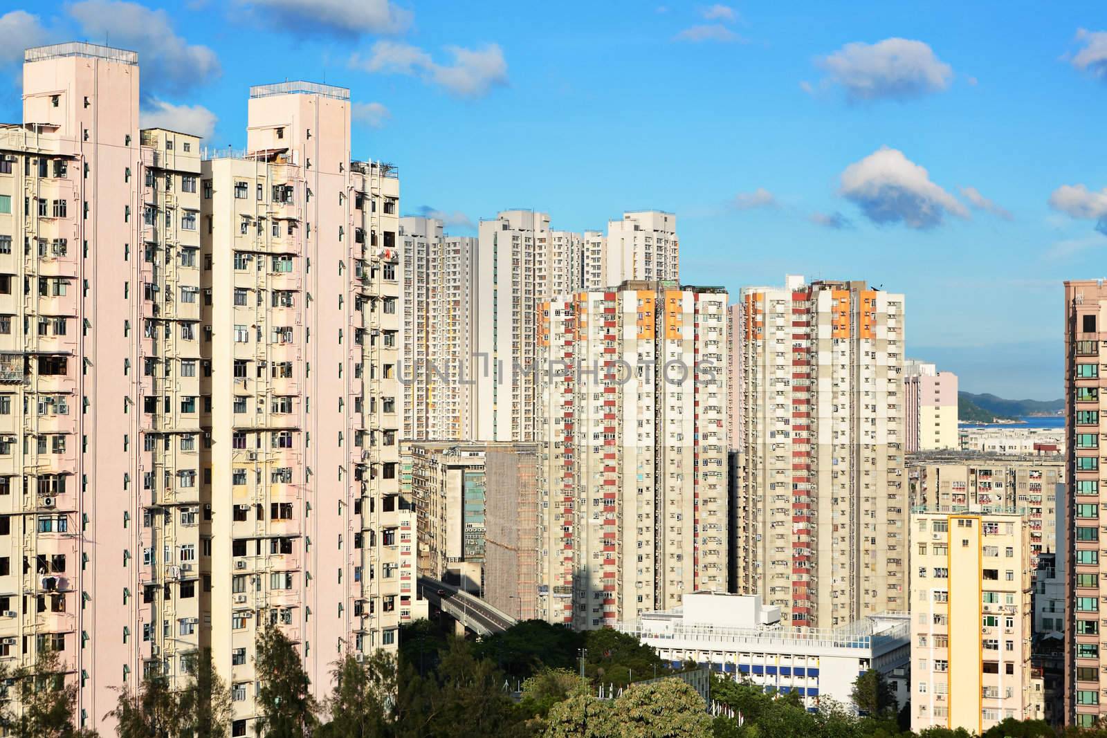 Hong Kong crowded building