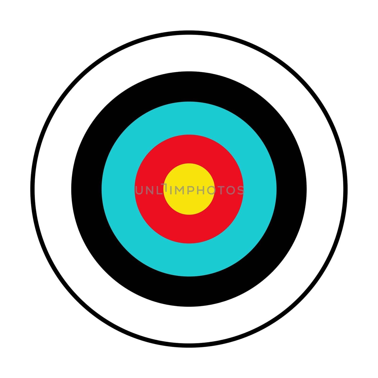 Illustrated target isolated on a white background