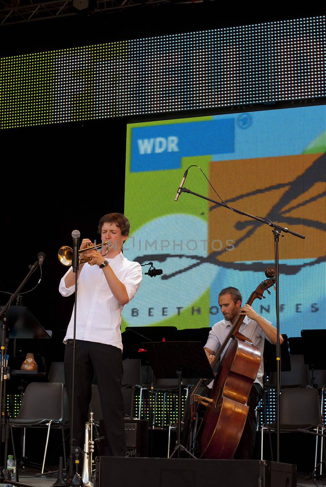 German Day of Unity, Bonn, photo taken on 1 of October 2011, concert of school orchestra at WDR-stage