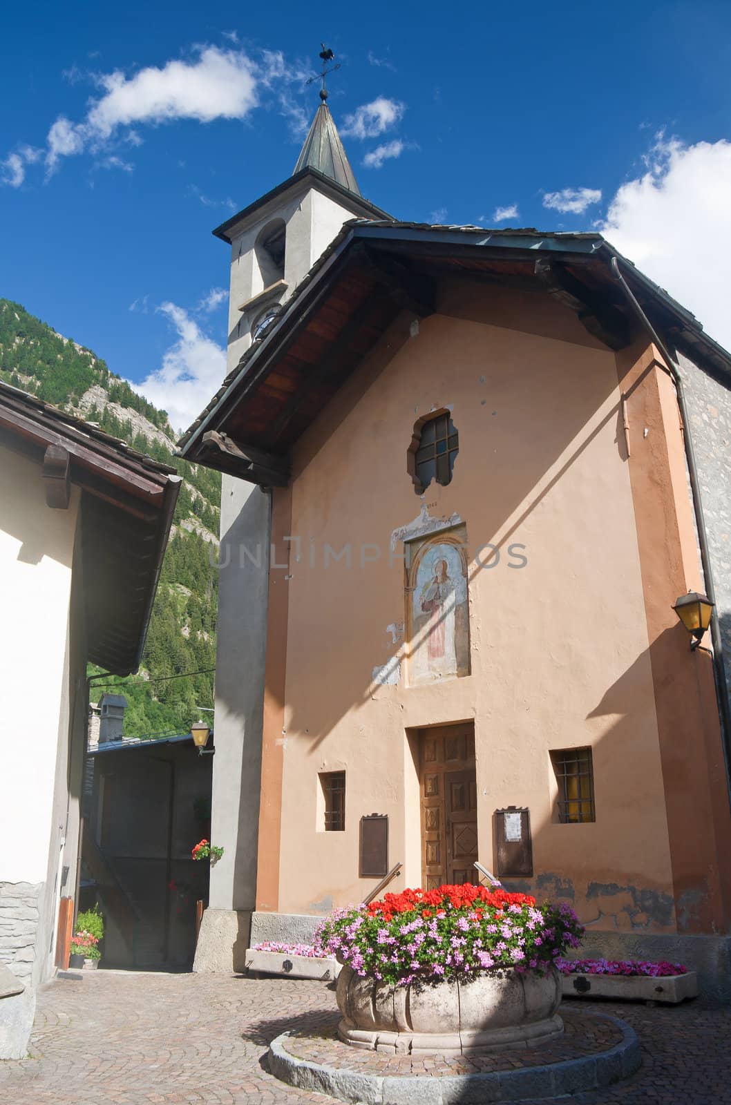 small church dedicated to Santa Lucia in Verrand near Courmayeur, Italy