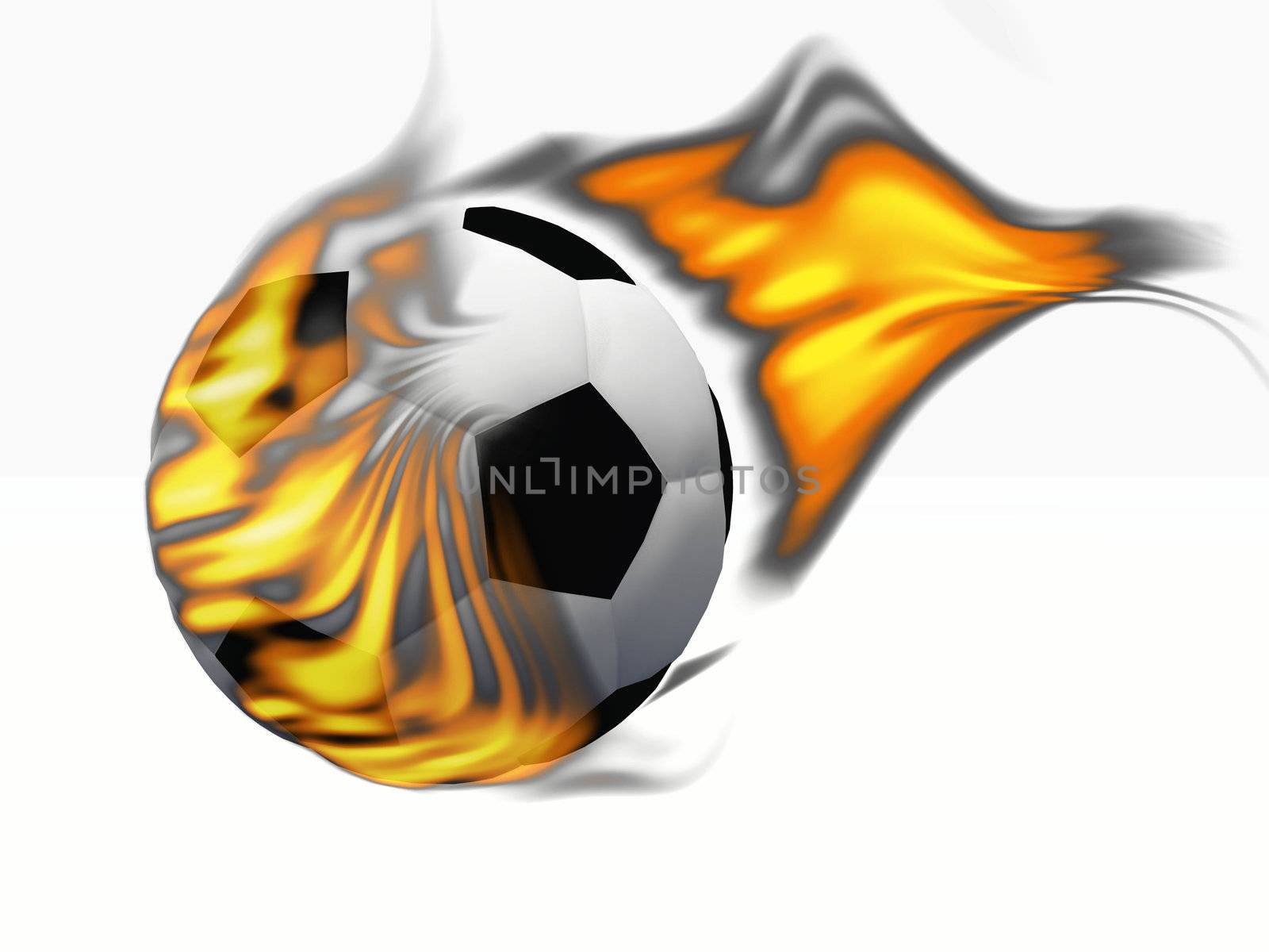 a soccer ball sets fire